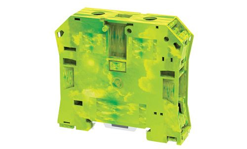 Клемма защитного проводника Connectwell CGT50/70N /20x77mm, винтовая, 2 присоед., 70mm2, желто-зеленая